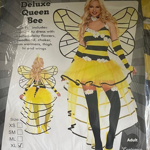 NEW Deluxe Queen Bee Honey Bee Sexy Costume Size XL - Picture 6 of 10